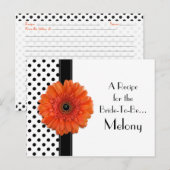Postale Carte de recette Pointe Orange Daisy pour la marié (Devant / Derrière)