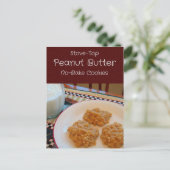 Postale Carte de recette pour biscuits sans beurre d'arach (Debout devant)
