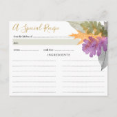 Postale Carte de recette pour la baby shower d'Octobre Lea (Devant)