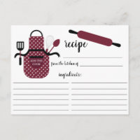 Carte de recette pour outils de cuisine Retro Burg