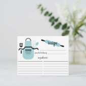 Postale Carte de recette pour outils de cuisine Retro Turq (Debout devant)