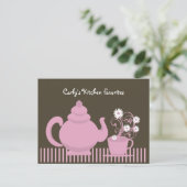 Postale Carte de recette pour théière et marguerite (Debout devant)