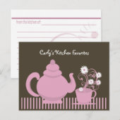 Postale Carte de recette pour théière et marguerite (Devant / Derrière)