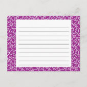 Postale Carte de recette Purple Swirls (Dos)