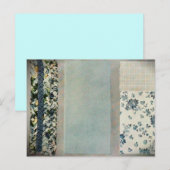 Postale Carte de recette Quilt Patchwork en bleu (Devant / Derrière)