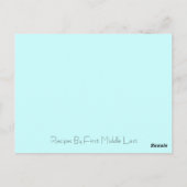 Postale Carte de recette Quilt Patchwork en bleu (Dos)