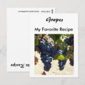 Postale Carte de recette - Raisins (Devant / Derrière)