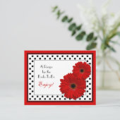 Postale Carte de recette Red Gerbera Daisy pour la mariée  (Debout devant)
