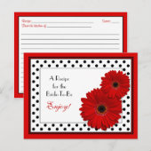 Postale Carte de recette Red Gerbera Daisy pour la mariée  (Devant / Derrière)