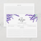 Postale Carte de recette Ressort de fleurs de lavande d'aq (Devant / Derrière)