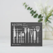 Postale Carte de recette rétro Black Chalkboard Outils de (Debout devant)