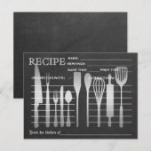 Postale Carte de recette rétro Black Chalkboard Outils de (Devant / Derrière)