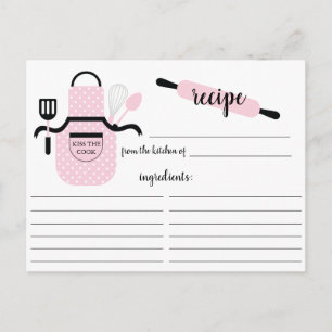 Postale Carte de recette Retro Blush Apron Kitchen Tools
