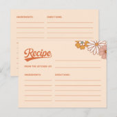 Postale Carte de recette rétro groovy pour la mariée (Devant / Derrière)