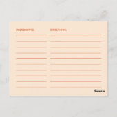 Postale Carte de recette rétro groovy pour la mariée (Dos)