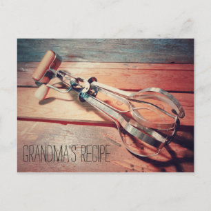 Postale Carte de recette Retro Mélangeur vintage En Bois