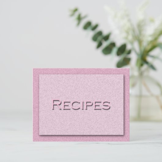 Postale Carte de recette rose (Debout devant)