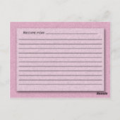 Postale Carte de recette rose (Dos)