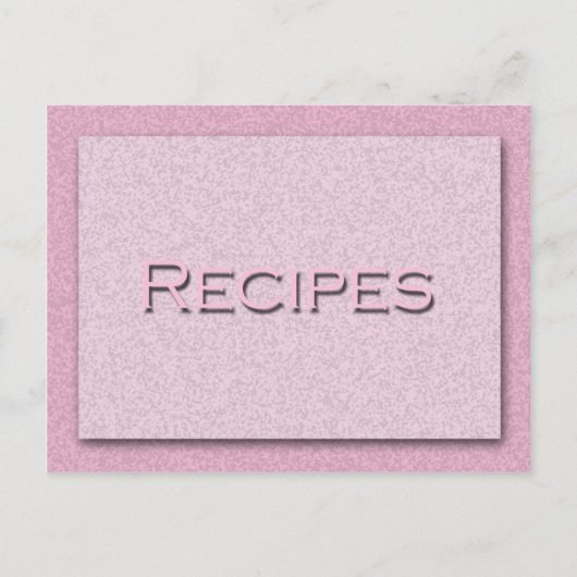 Postale Carte de recette rose (Devant)