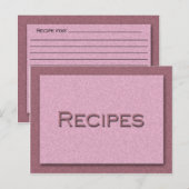 Postale Carte de recette rose (Devant / Derrière)