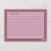 Postale Carte de recette rose (Dos)