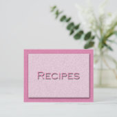 Postale Carte de recette rose (Debout devant)