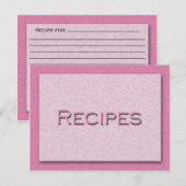 Postale Carte de recette rose (Devant / Derrière)