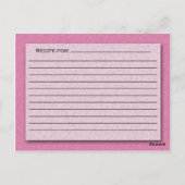 Postale Carte de recette rose (Dos)
