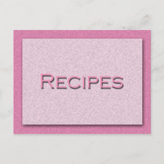 Postale Carte de recette rose