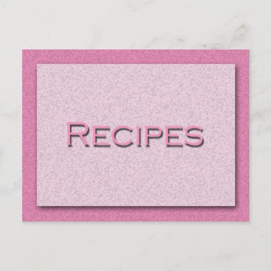 Postale Carte de recette rose (Devant)