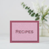 Postale Carte de recette rose (Debout devant)