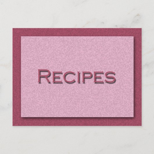 Postale Carte de recette rose (Devant)