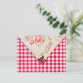 Postale Carte de recette Rose chic (Debout devant)
