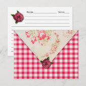 Postale Carte de recette Rose chic (Devant / Derrière)