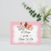 Postale Carte de recette rose et Rose or rose pâle (Debout devant)