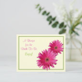 Postale Carte de recette rose Gerber Daisy pour la mariée  (Debout devant)