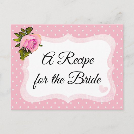 Postale Carte de recette Rose Polka Dot (Devant)