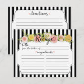 Postale Carte de recette Rose pour les bandes noires moder (Devant / Derrière)