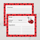 Postale Carte de recette rouge de bitty Ladybug (Devant / Derrière)
