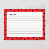 Postale Carte de recette rouge de bitty Ladybug (Dos)