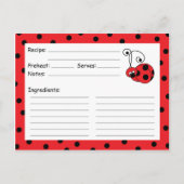 Postale Carte de recette rouge de bitty Ladybug (Devant)