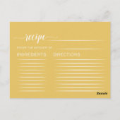 Postale Carte de recette Rustic Wood & Burlap Sunflower Br (Dos)