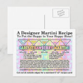 Postale Carte de recette Sassy Strawberry Spring Martini R (Devant / Derrière)