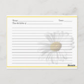 Postale Carte de recette Shasta Daisy pour la mariée à êtr (Dos)