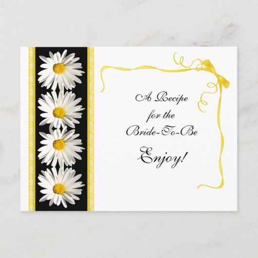 Postale Carte de recette Shasta Daisy pour la mariée à êtr (Devant)