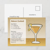Postale Carte de recette Sidecar (Devant / Derrière)