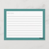 Postale Carte de recette | Simple et moderne (Dos)