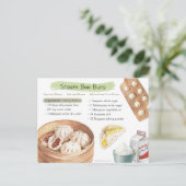 Postale Carte de recette Steam Bao Buns (Debout devant)