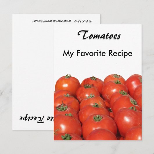 Postale Carte de recette - Tomates (Devant / Derrière)