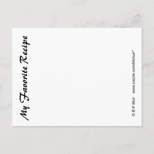 Postale Carte de recette - Tomates (Dos)